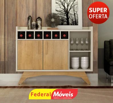 Buffet Aparador com adega 2 Portas - Mega Oferta 