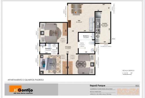 Apartamento 3 Quartos Itapoã Park R$ 249.500 mil (aceito financiamento pré-aprovado).
