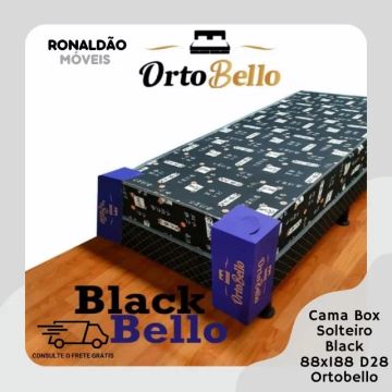 Cama Box Solteiro Ortopédica Black - Entrega Rápida! 