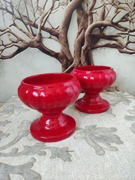 Par de Vasos Decorativos Vermelhos