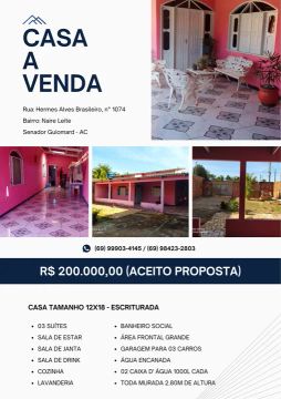 Casa à venda em Senador Guiomard - AC