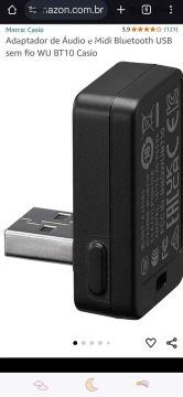 Adaptador de Áudio e Midi Bluetooth USB sem fio WU BT10 Casio
