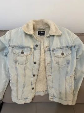 Jaqueta jeans peluciada Zara original