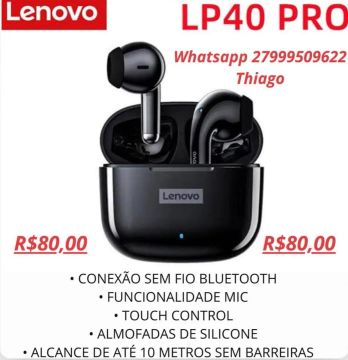 FONE BLUETOOTH LENOVO THINKPLUS LP40 PRÓ LACRADO