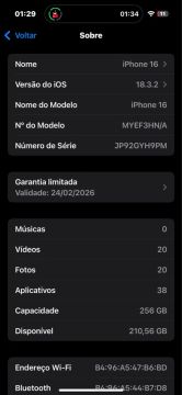 iPhone 16 poucos dias uso