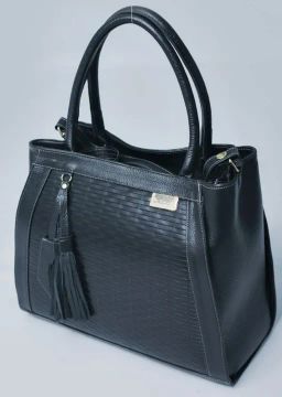 Bolsa Preta em Couro Legítimo 