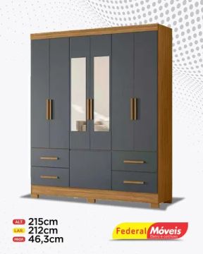 Guarda Roupa 7 Portas 4 Gavetas com Espelho Direto da Fabrica Promoção
