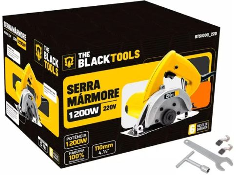 Serra Mármore Profissional 1200W 110mm 220V com Garantia e Base Anti-Ferrugem