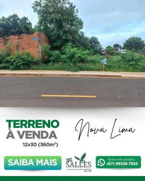 Terreno para venda com 360 metros quadrados em Nova Lima - Campo Grande - MS