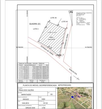 Vende-se área Praia do Cações - Marataízes