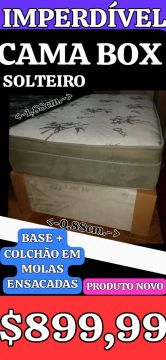 Cama Box Solteiro Imperdivel - Base + Colchão em Molas Ensacadas