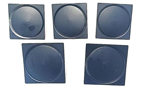 Ralo Click Para Banheiro 10x10 Preto Fosco Inteligente Inox - Kit com 05 pç