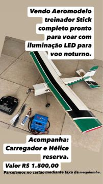 Aeromodelo Elétrico Stick Treinador