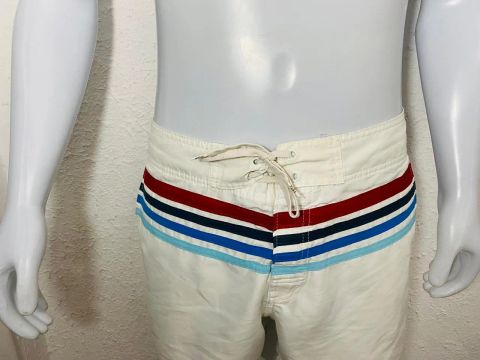 Short Zara man Tamanho M branco listrado Bom Estado