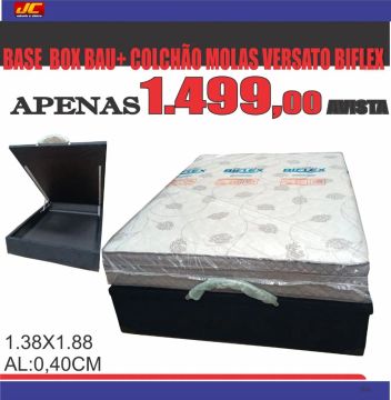 Base Box Bau + Colchão Molas Versato Biflex
