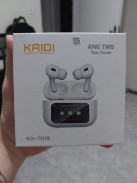 Fone de Ouvido Bluetooth KRIDI ANC TWS Tela Touch KD-7019