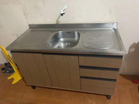 Armário com Pia de Aço Inox para Cozinha