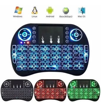 Mini Teclado Touchpad Sem Fio Usb C/ Led Para Tv Pc Console ideal para tvbox 