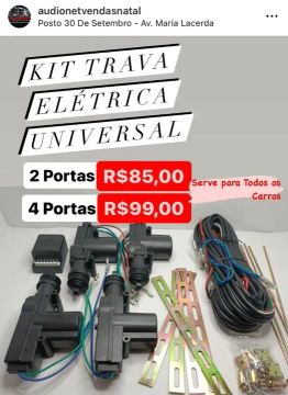 Kit Trava Eletrica Universal 4 Portas Alarme Carro Veicular Automotivo Trava Destrava