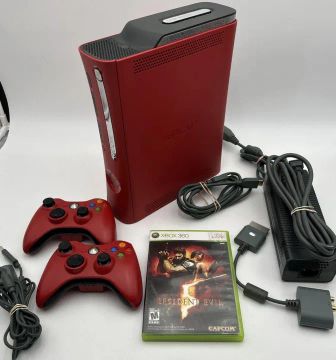 Xbox 360 Vermelho com Jogo Resident Evil 5