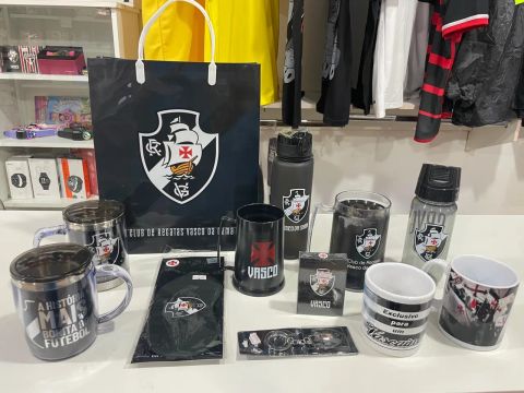 Kit Torcedor Vasco da Gama - Caneca, Garrafa, Chaveiro
