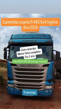 Caminhão scania r 440 6x4 higline ano 2014