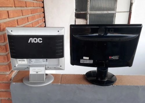 2 Monitores LG 17 Pol./AOC 15 Pol. (LCD) LEIA ATENTAMENTE <br>
