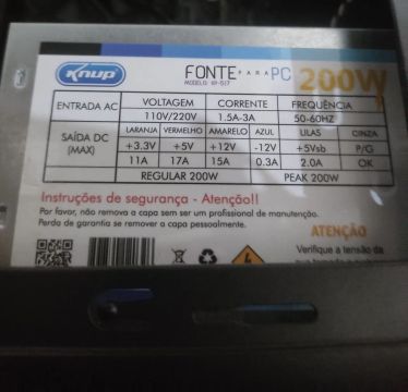 Fonte de PC Knup 200W