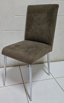 Cadeira de Jantar Estofada Cinza