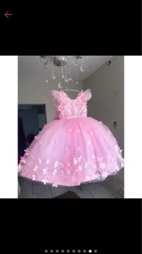 Vestido jardim de borboletas + tiara