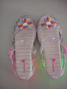 Sandália Infantil Comin - Transparente com Flor