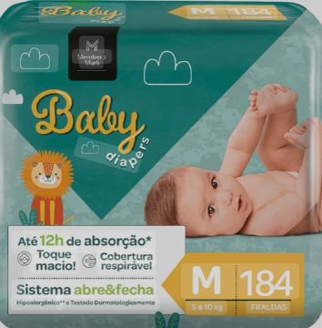 Fralda infantil tamanho M