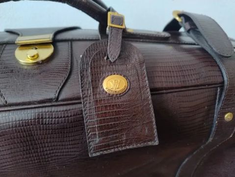 Mala De Viagem - Couro - Legítima - Victor Hugo - Raridade Vintage
