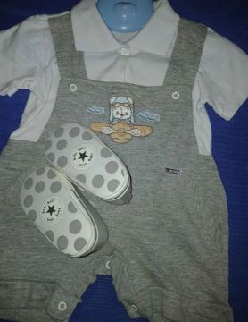 Conjunto Bebê Macacão + Sapatinhos