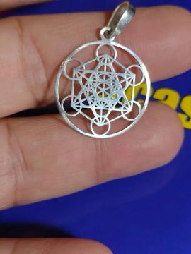 Somente Pingente Cubo Metatron Merkabah Geometria Sagrada  Prata 950 de Lei 1.50 Gramas 22