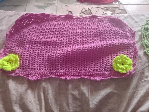 Tapete crochê com flores