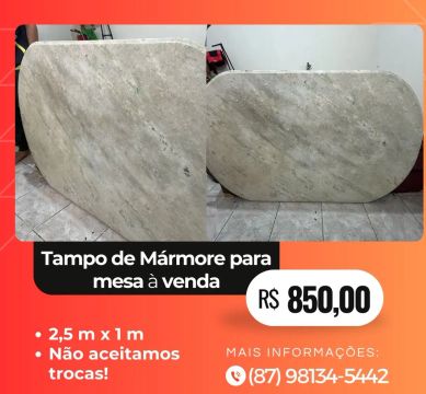 Tampo de Mármore para Mesa