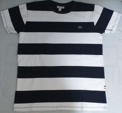 Camiseta Lacoste Listrada Malha Peruana - M