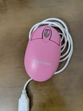 Mouse com Fio Multilaser Rosa c/ Pequeno Defeito
