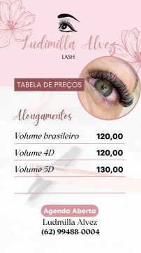 Alongamento de cílios - Volume Brasileiro, 4D e 5D