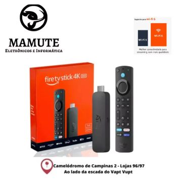 Amazon Fire Stick 4k Wi-fi 6 Com Alexa Por Voz Inteligente 