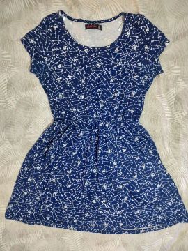 Vestido azul estampado