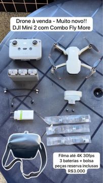 Drone DJI Mini 2 Combo Fly More - Muito Novo