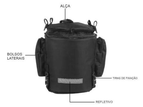 Bolsa Moto Mala De Banco 813 Expansiva Impermeável Com Capa