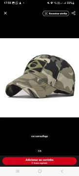 Boné Militar Camuflado com Bandeira do Brasil