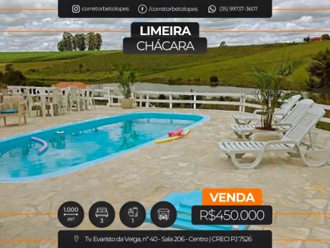 Chácara no bairro Limeira - 1.000 m²