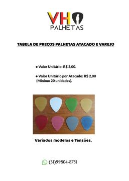 Palhetas para Guitarra - Atacado e Varejo
