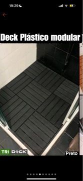 DECK modular 30x30 plástico textura madeira superfície antiderrapante