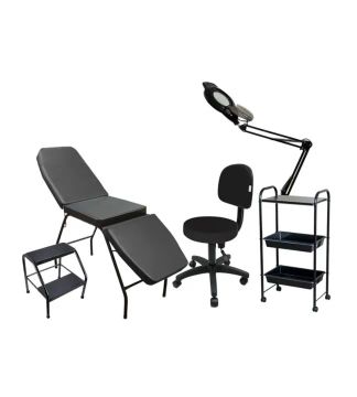 Kit Maca 3 posições, mocho, ring light, carrinho auxiliar e escadinha - Preço Imperdível!