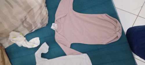 Body Bebê 3 peças - Rosa, Branco e Verde